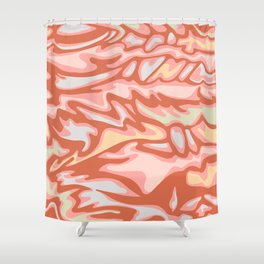FLOW MARBLED ABSTRACT in TERRACOTTA AND BLUSH Shower Curtain