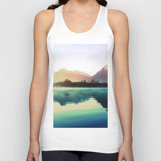 Mountains #watercolor Unisex Tank Top