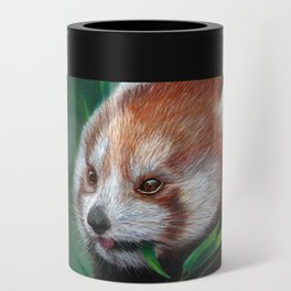 Red Panda, A Realistic Pastel Artwork Can Cooler