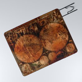Rustic Old World Map Picnic Blanket