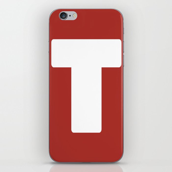 T (White & Maroon Letter) iPhone Skin