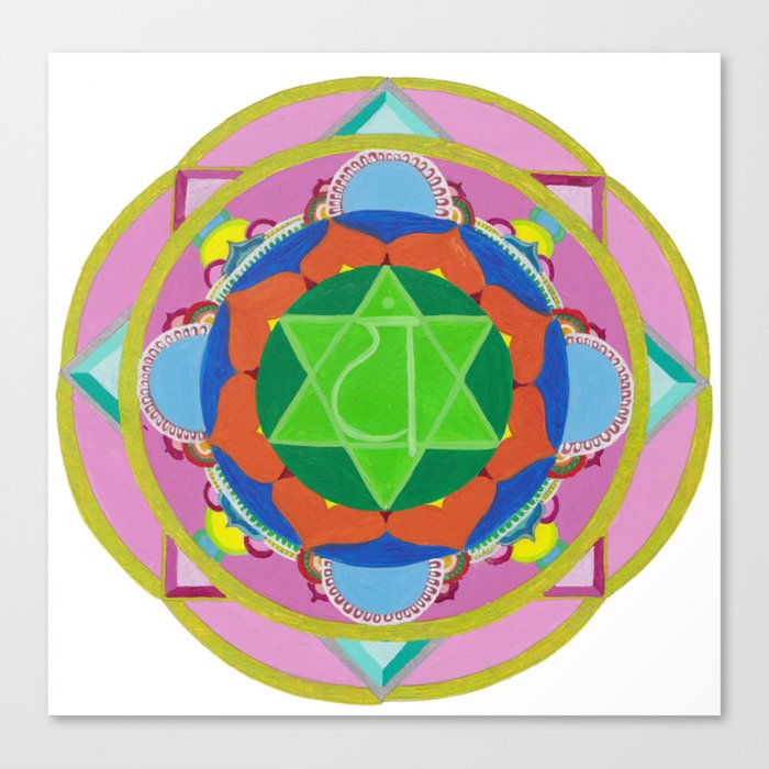 Heart Chakra Mandala Canvas Print