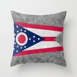 Flag of Ohio US State Flags Banner Standard The Buckeye State Throw Pillow