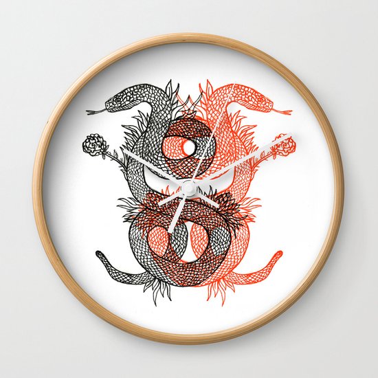 Two Serpents Wall Clock