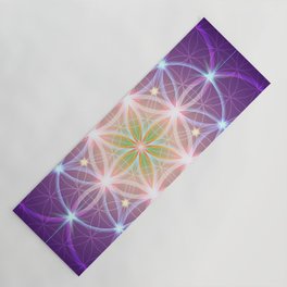 Purple Flower of Life Yoga Mat
