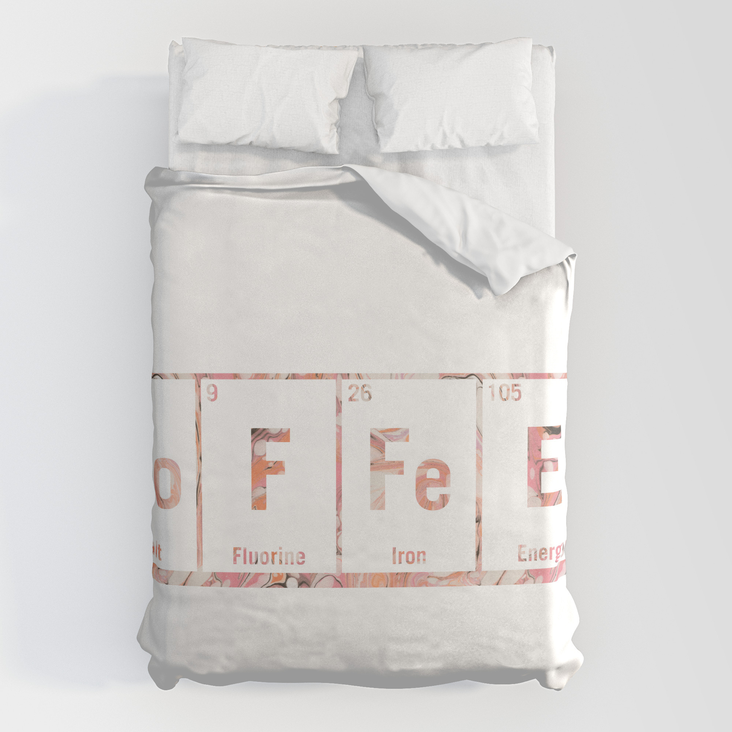 Coffee Periodic Table Duvet Cover By, Periodic Table Duvet Cover