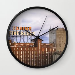 Montreal Farine Five Roses, Montreal Iconic, Urban photo, Architecture, modern Wall Clock