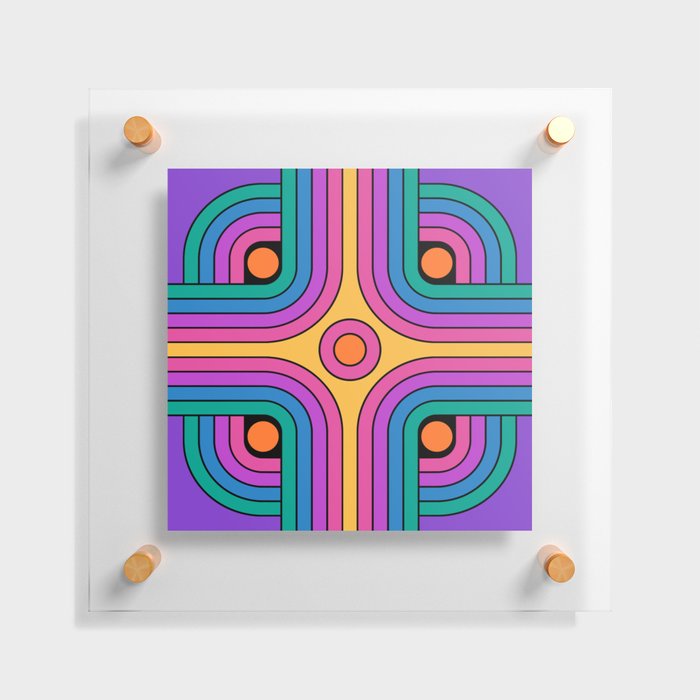 Retro Geometric Abstract Gradated Design 525 Floating Acrylic Print