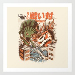 Kaiju Food Fight Art Print