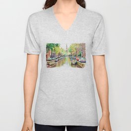 Amsterdam Canal 2 V Neck T Shirt