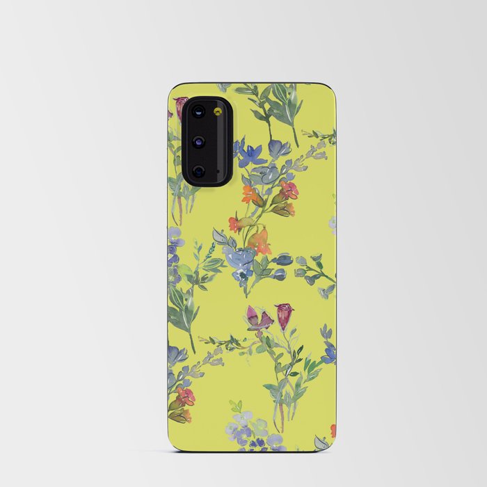 Hand Painted Watercolor Field Flowers Pattern | Pretty and Wild Android Card Case