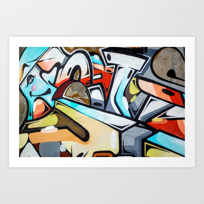 Wall Graffiti Art Print by Sebastien BOUVIER Society6