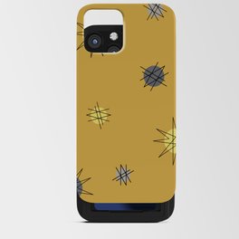 Atomic Age Starburst Planets Ochre Yellow iPhone Card Case