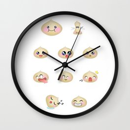 Dumpling Faces Wall Clock