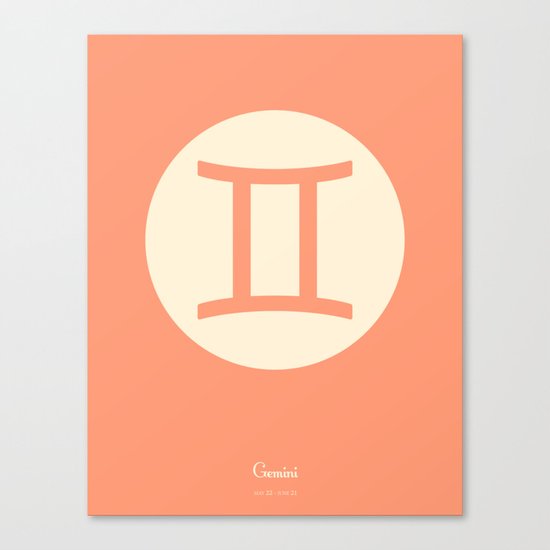 Gemini Symbol Pink Canvas Print