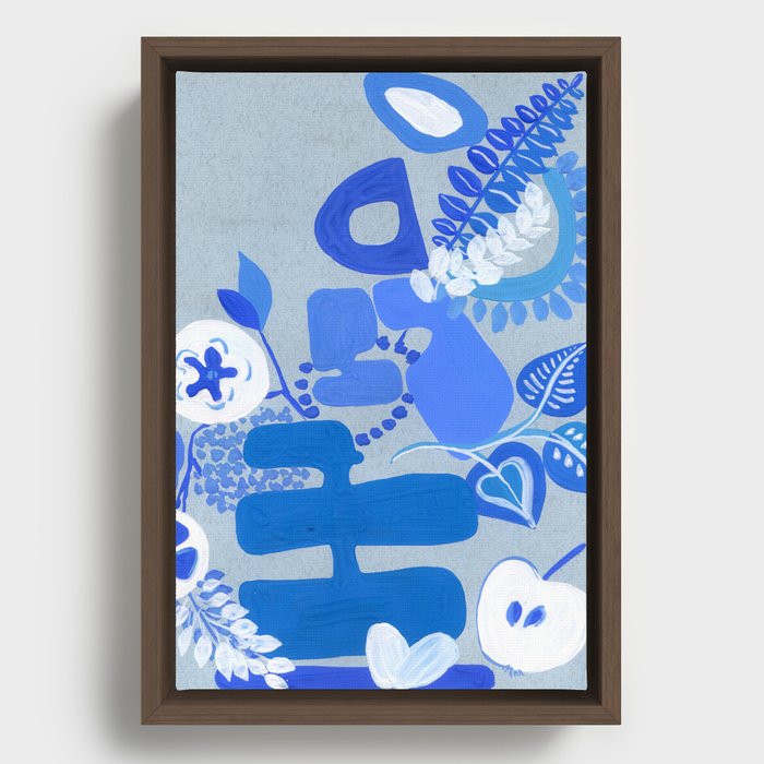blue balance Framed Canvas