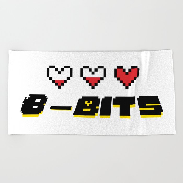 Retro 8-Bit Logo Beach Towel