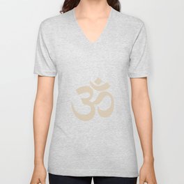 Ohm/ Aum Symbol in Neutral V Neck T Shirt