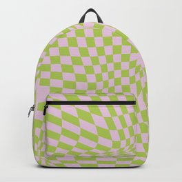 Chequerboard Pattern - Green Pink Backpack
