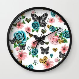 Black Floral Wall Clock