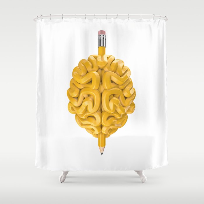 Pencil Brain Shower Curtain