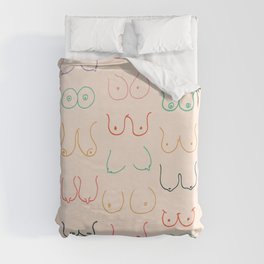 Pastel Boobs Drawing Duvet Cover