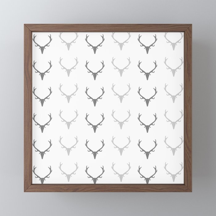 Deer Antler Pattern Framed Mini Art Print