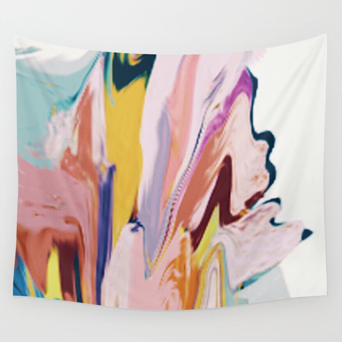 Bloom 2 A Colorful Abstract Digital Painting Wall Tapestry By Blushingbrushstudio