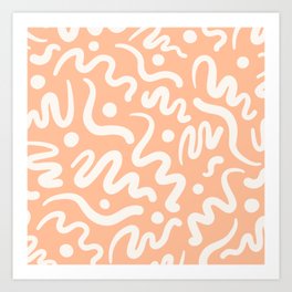 Abstract Organic Shapes Pattern Peach Fuzz Art Print