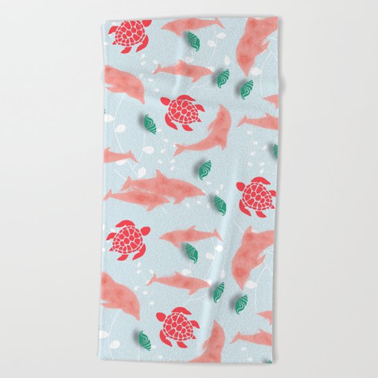 Dolphin blue Beach Towel
