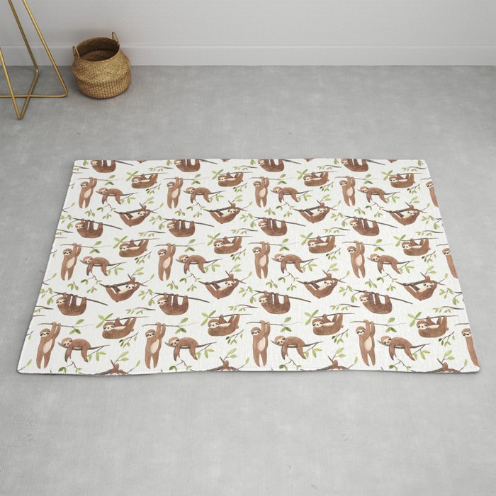 Sloths Are Cute Rug By Tinavandijkart Society6 Sloths Are Cute Rug By Tinavandijkart
