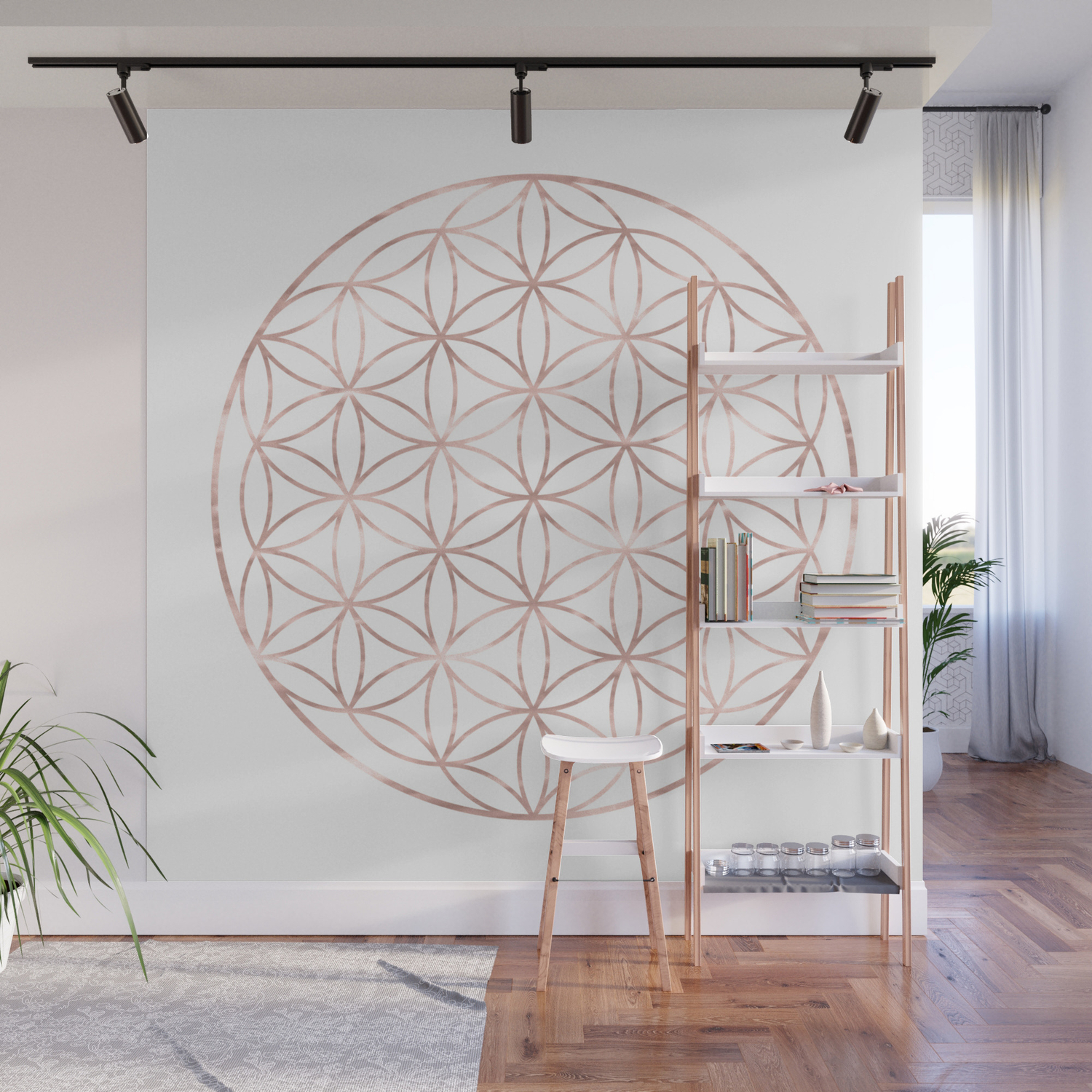 Mandala Rose Gold Flower Of Life Wall Mural By Naturemagick Society6
