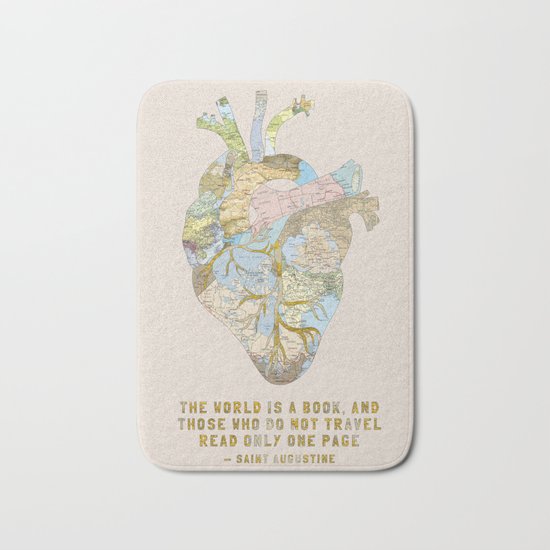 A Traveler's Heart + Quote Bath Mat