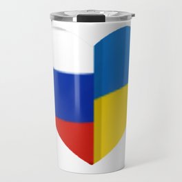 Heart for Russia and Ukrainia Peace and love no war Travel Mug