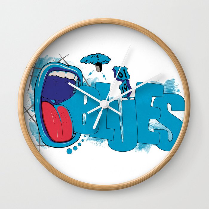 Blues Lips Wall Clock