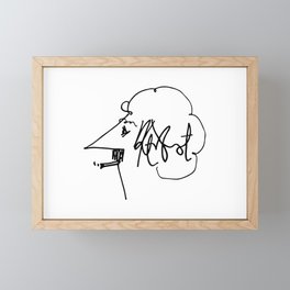 Vonnegut Self Portrait Artwork, Design for Wall Art, Prints, Posters, Tshirts, Bags, Women, Men, Kid Framed Mini Art Print