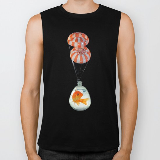 parachute goldfish Biker Tank