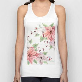 Poinsettia 2 Tank Top | Flower, Graphicdesign, Holiday, Christmas, Symbol, Watercolor, Red, Floral, Holynight, Plant 