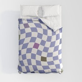 Very peri olive twisted checker pattern Comforter