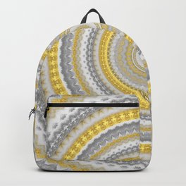 Venetian Inspired Gold Mandala Backpack | Mandala, Bohemian, Bohemiandecor, Simple, Classic, Pattern, Design, Digitalart, Modern, Goldsilver 