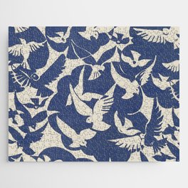 Pigeons in White and Blue Jigsaw Puzzle