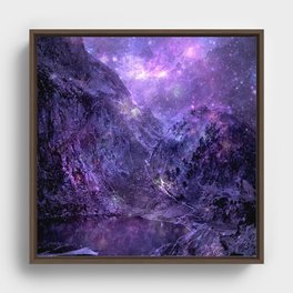 Space Mountains Framed Canvas