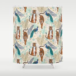 Tiger Toile Shower Curtain