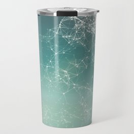 Fresh summer abstract background. Connecting dots, lens flare Travel Mug