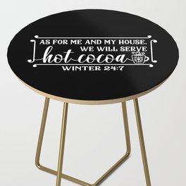Funny Winter Hot Cocoa Sign Side Table