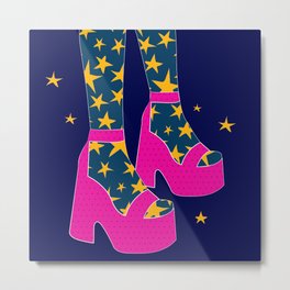 Boogie Wonderland // Pink, Fun, Shoes, Stars, Girly Metal Print