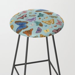 A Flutter Of Butterflies Pastel Botanical Bar Stool