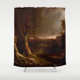 Tornado in an American Forest by Thomas Cole Shower Curtain