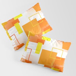Midcentury Modern Orange - Abstract - Orange, Yellow Pillow Sham