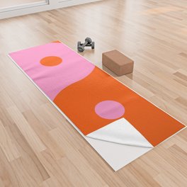 Yin Yang Print Orange And Pink Retro Wall Art Preppy Aesthetic Yin Yang Modern Decor Yoga Towel